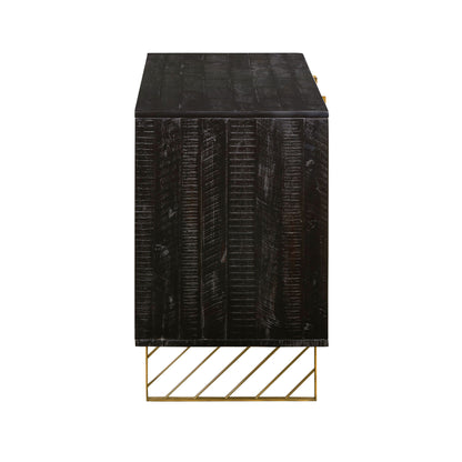 Monaco - Sideboard With Antique Brass Accent - Black