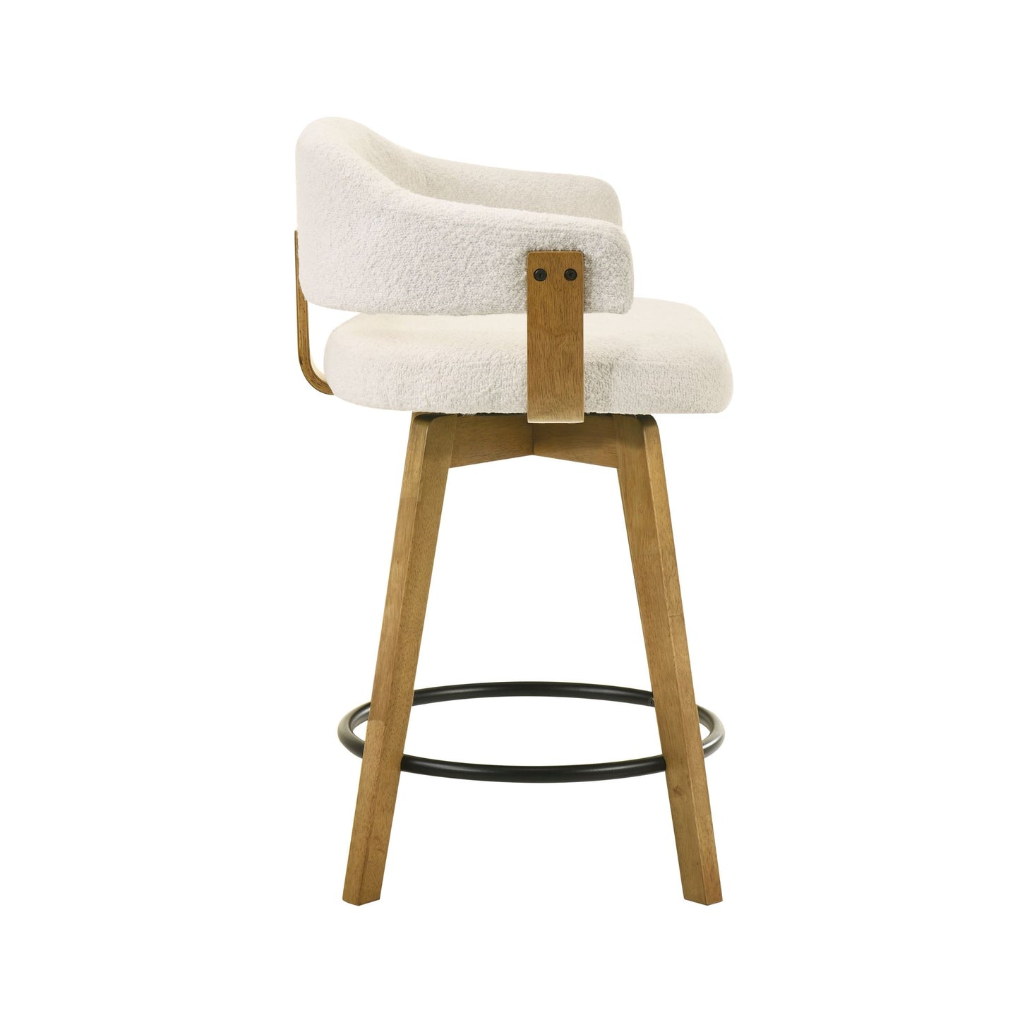 Callah - Contemporary Natural Wood Counter Height Kitchen Bar Stool