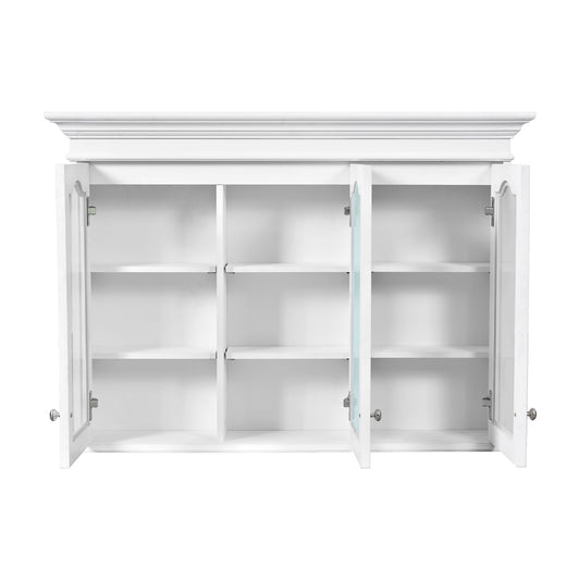 Medicine Cabinet With Mirror Door And Adjustable Shelves, Wall-Mounted Bathroom Storage Cabinet - White