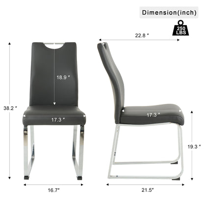 Modern Upholstered Dining Chair Electroplated Metal Legs (Set of 2)