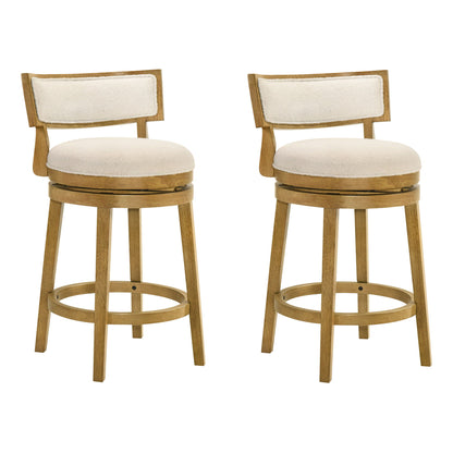 Noely - Modern Farmhouse Swivel Wood Counter Height Kitchen Bar Stool