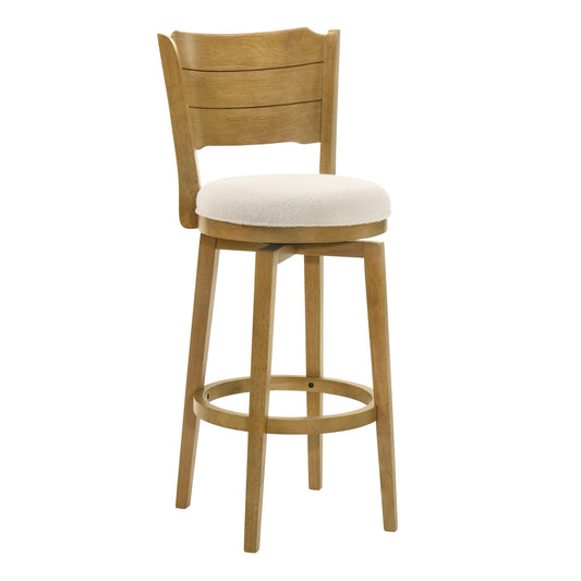 Winsley - Coastal Modern Swivel Wood Bar Height Kitchen Bar Stool