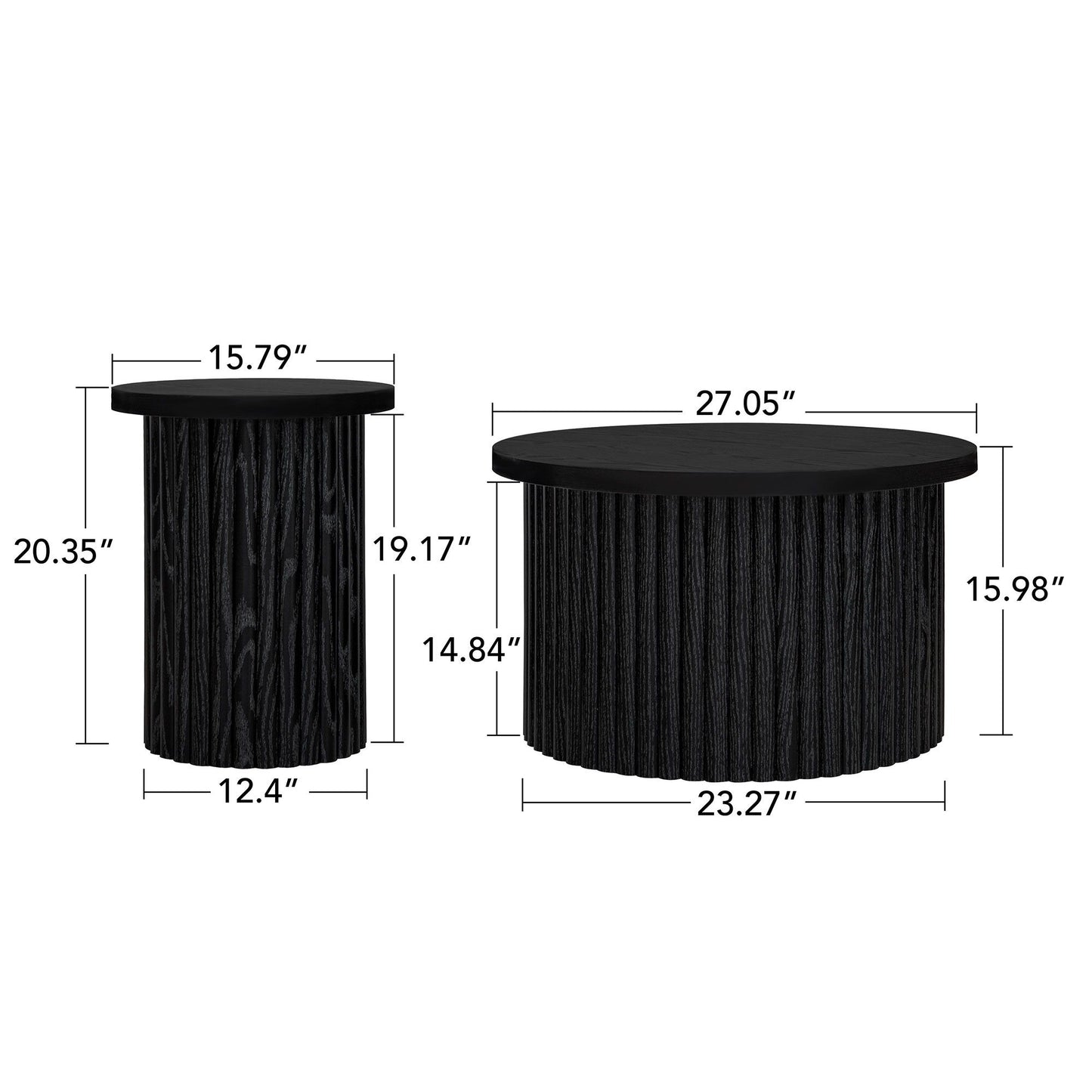 Modern Round Coffee Table And Side Table (Set of 2)