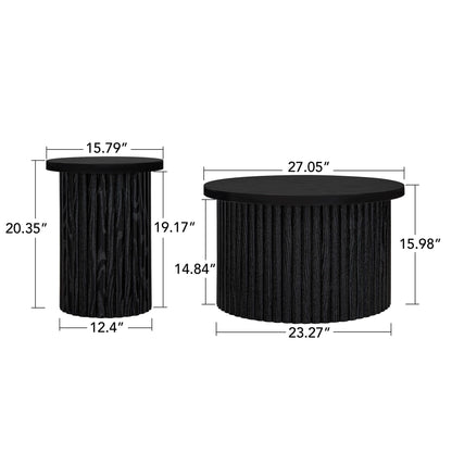 Modern Round Coffee Table And Side Table (Set of 2)