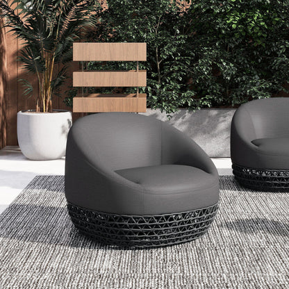 Willow - Upholstered Patio Deep Seating Armchair, Wicker Frame