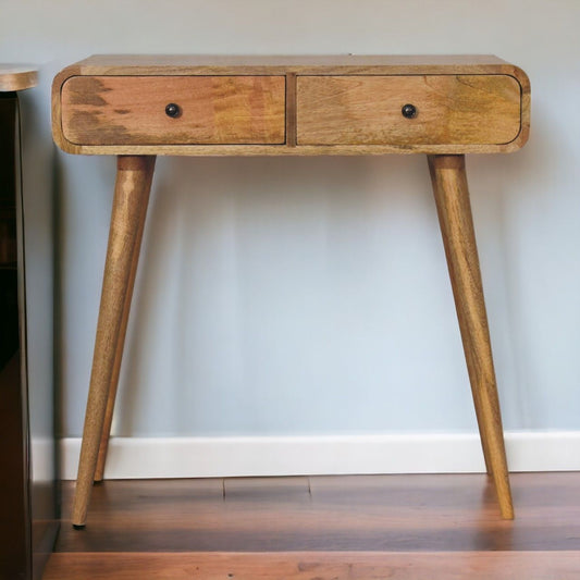 Curved Hallway Table - Oak