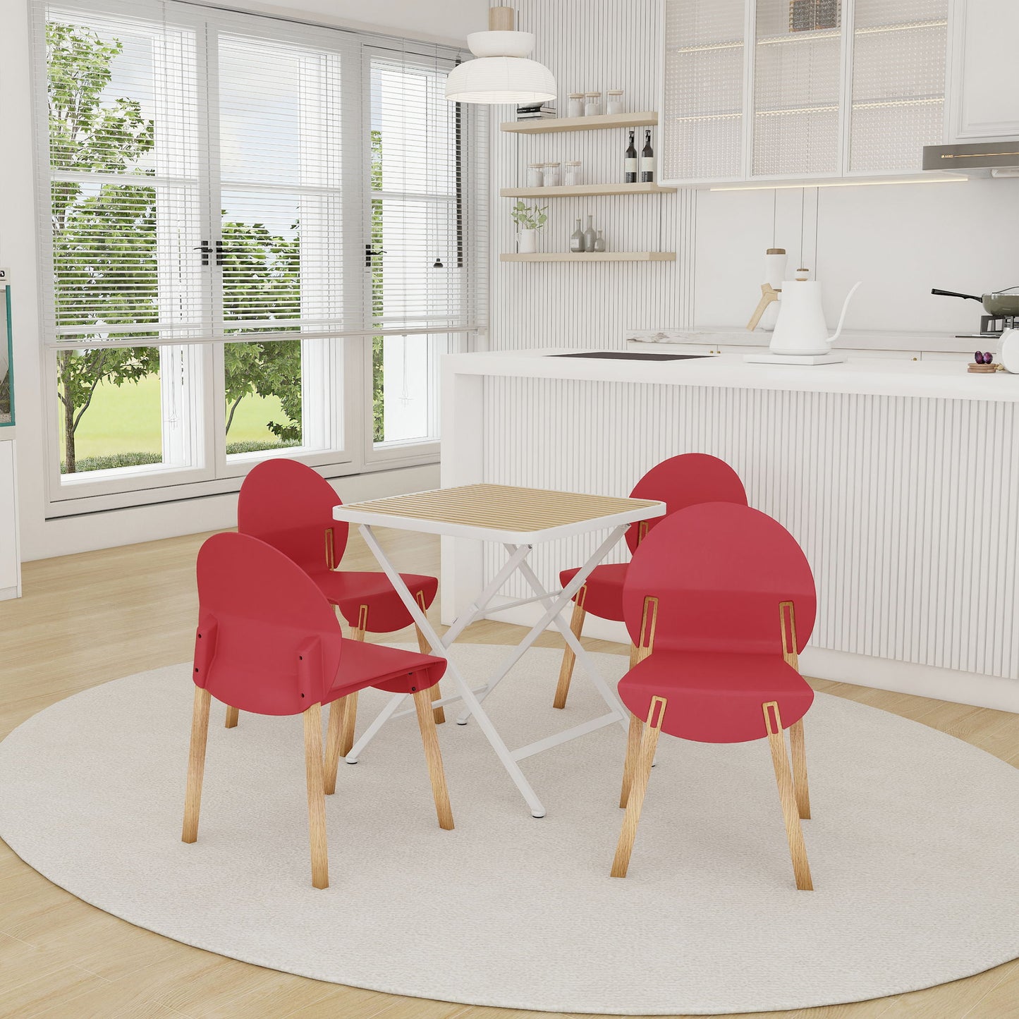 4 Piece Set Of Single Chairs With A Design Combining Modern And Traditional Elements