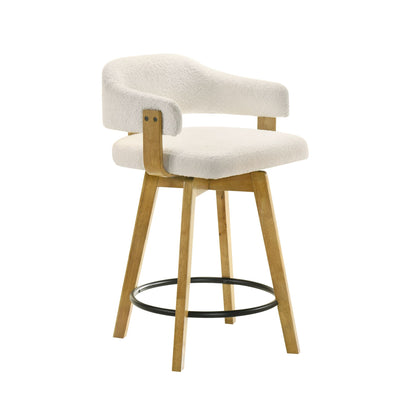 Callah - Contemporary Natural Wood Counter Height Kitchen Bar Stool