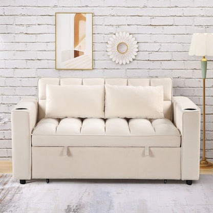 Multi Functional Sofa Bed With Cup Holder And USB Port For Living Room Or Apartments