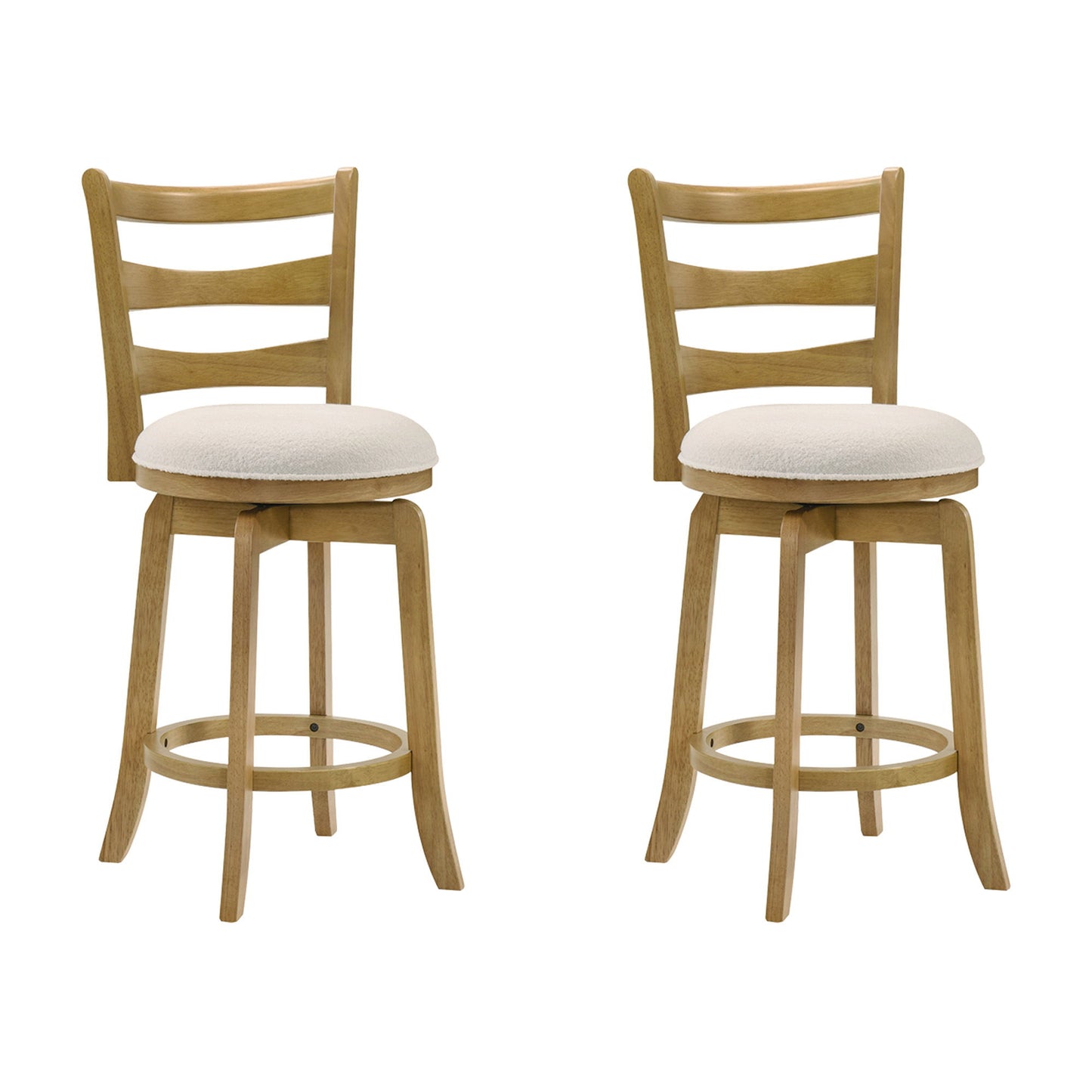 Melindra - Modern Farmhouse Swivel Wood Counter Height Kitchen Bar Stool