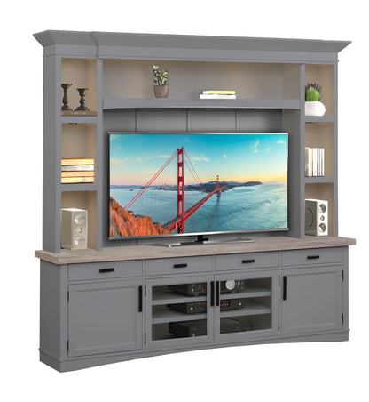 Americana Modern - TV Console with Hutch, Backpanel and LED Lights