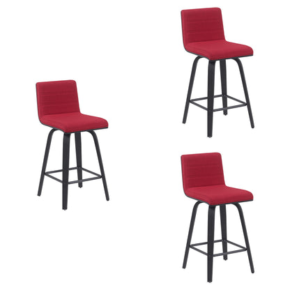 Vienna - Modern Counter Height Swivel Bar Stool - Black Brushed Wood Frame