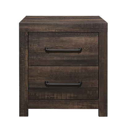 Monica - Nightstand With Spacious Drawers Bar Handles - Dark Oak