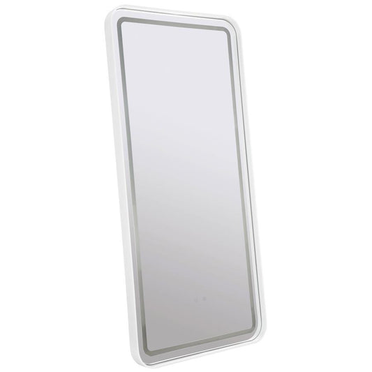 Glendora - LED Standing Mirror Bluetooth Speakers - Pearl Silver