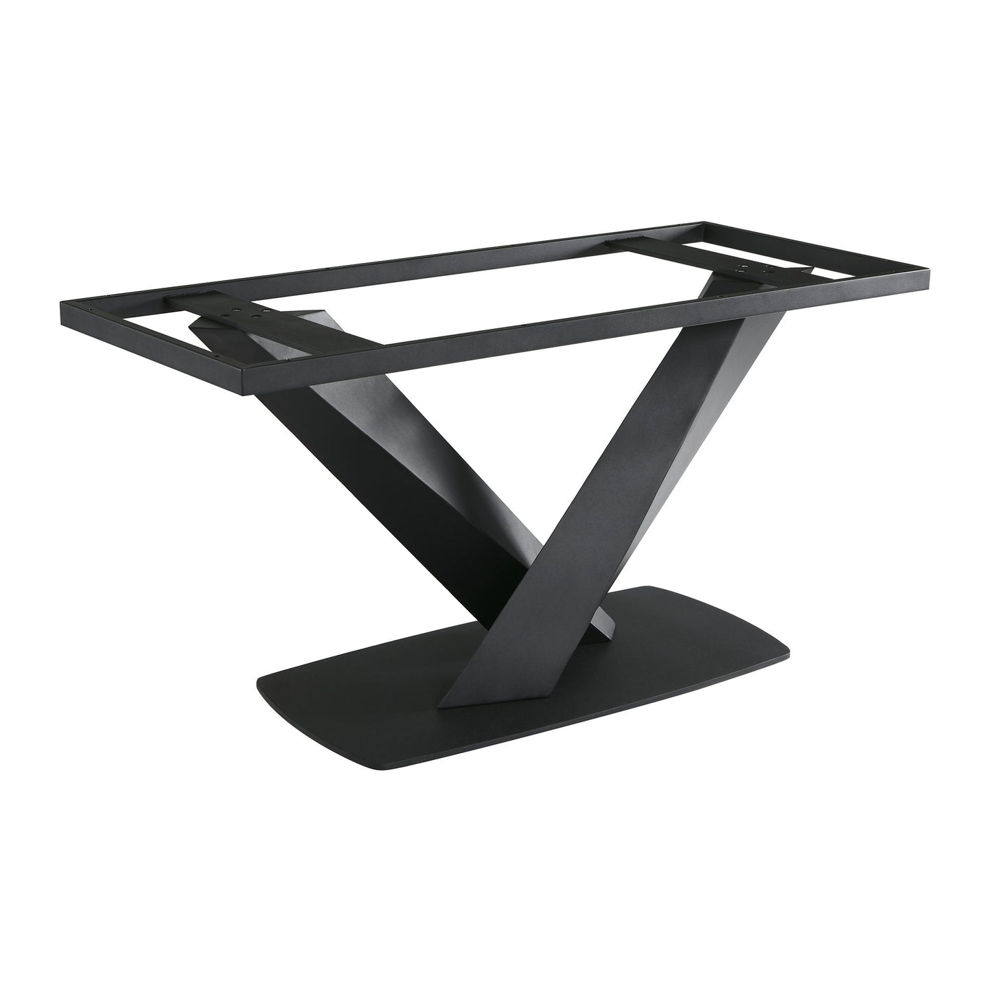 Everett - Contemporary Dining Table - Matte Black / Walnut