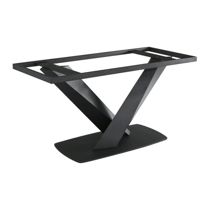 Everett - Contemporary Dining Table - Matte Black / Walnut