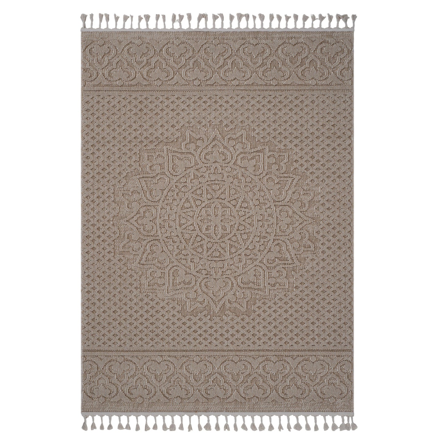 Guros - 8' X 10' Medallion Indoor / Outdoor Area Rug - Beige