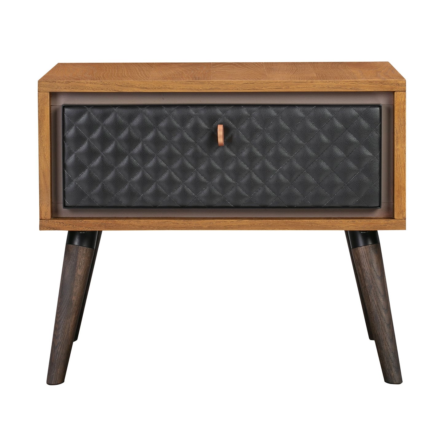 Coco - Single Drawer Oak Nightstand - Black