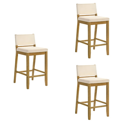 Yaneli - Contemporary Natural Wood Bar Height Kitchen Bar Stool