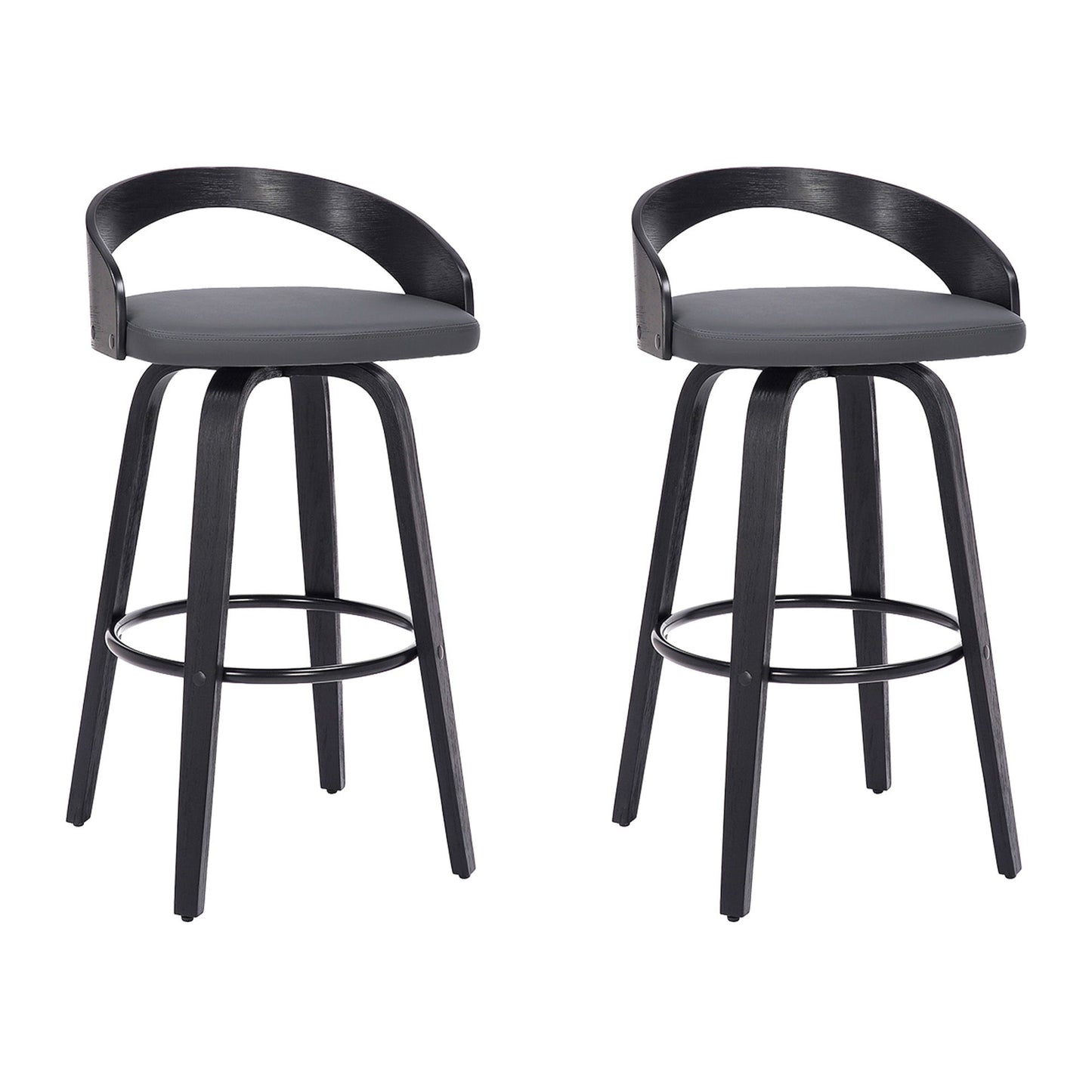Sonia - 26" Counter Height Swivel Bar Stool - Black Wood