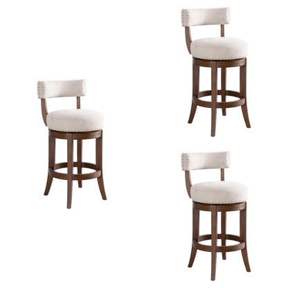 Mystic - Solid Wood Upholstered 26" Counter Height Swivel Barstool