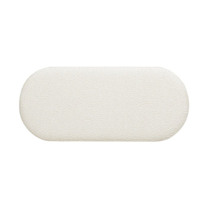 Fuji - Upholstered Bedroom Accent Bench With Natural Legs - Ivory White