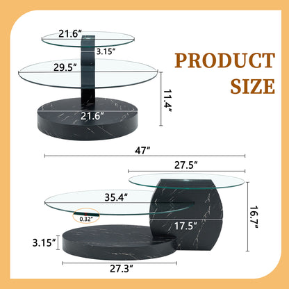Contemporary Artistic Double Layer Coffee Table