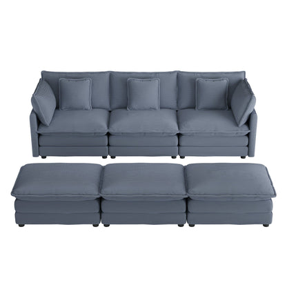 Modern Modular Sectional Sofa With Side Storage Pockets For Living Room