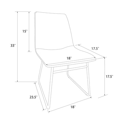 Elegant Upholstered Molded Chair (Set of 2) - Light Brown