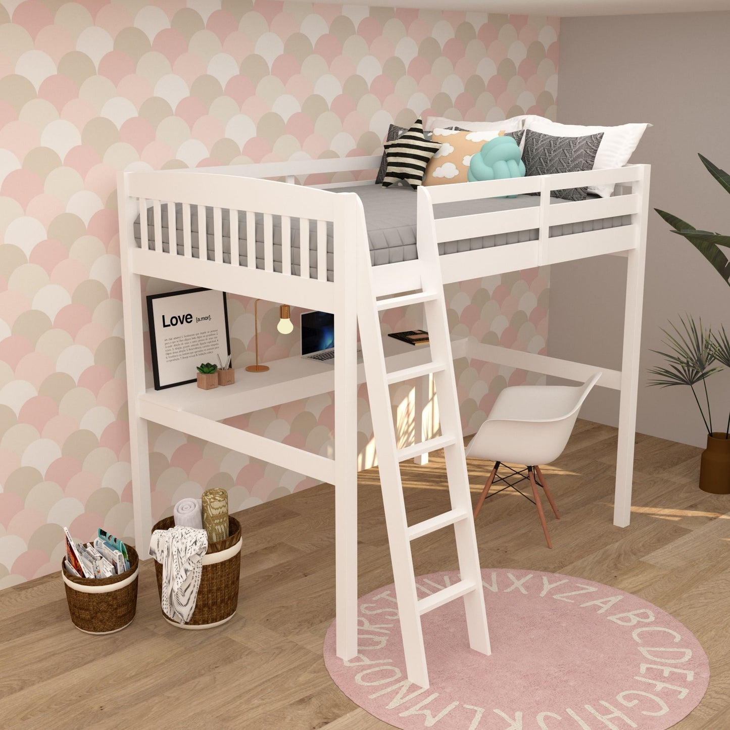 Everest - High Loft Bed With Desk And Storage