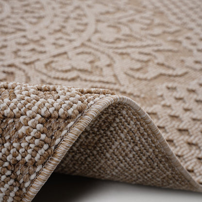 Guros - 8' X 10' Medallion Indoor / Outdoor Area Rug - Beige