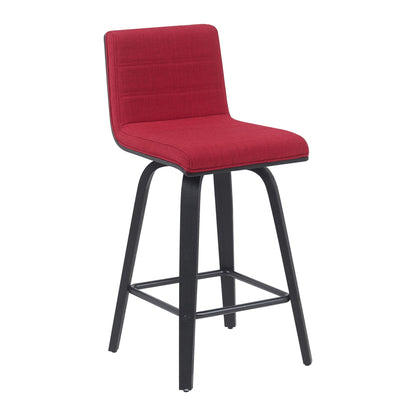Vienna - Modern Counter Height Swivel Bar Stool - Black Brushed Wood Frame