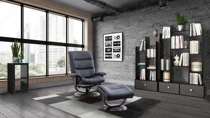 Knight - Manual Reclining Swivel Chair and Ottoman