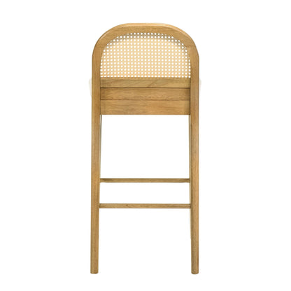 Lucio - Modern Farmhouse Wood Bar Height Kitchen Bar Stool