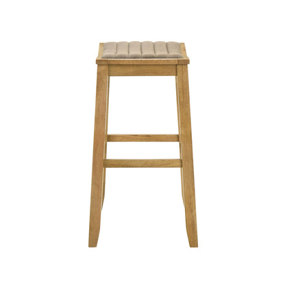 Iyani - Coastal Modern Wood Bar Height Kitchen Bar Stool