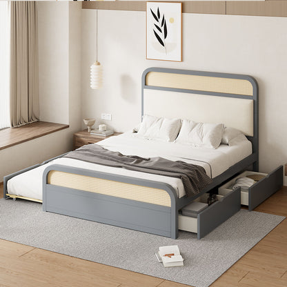 Platform Bed With Trundle And 2 Drawers