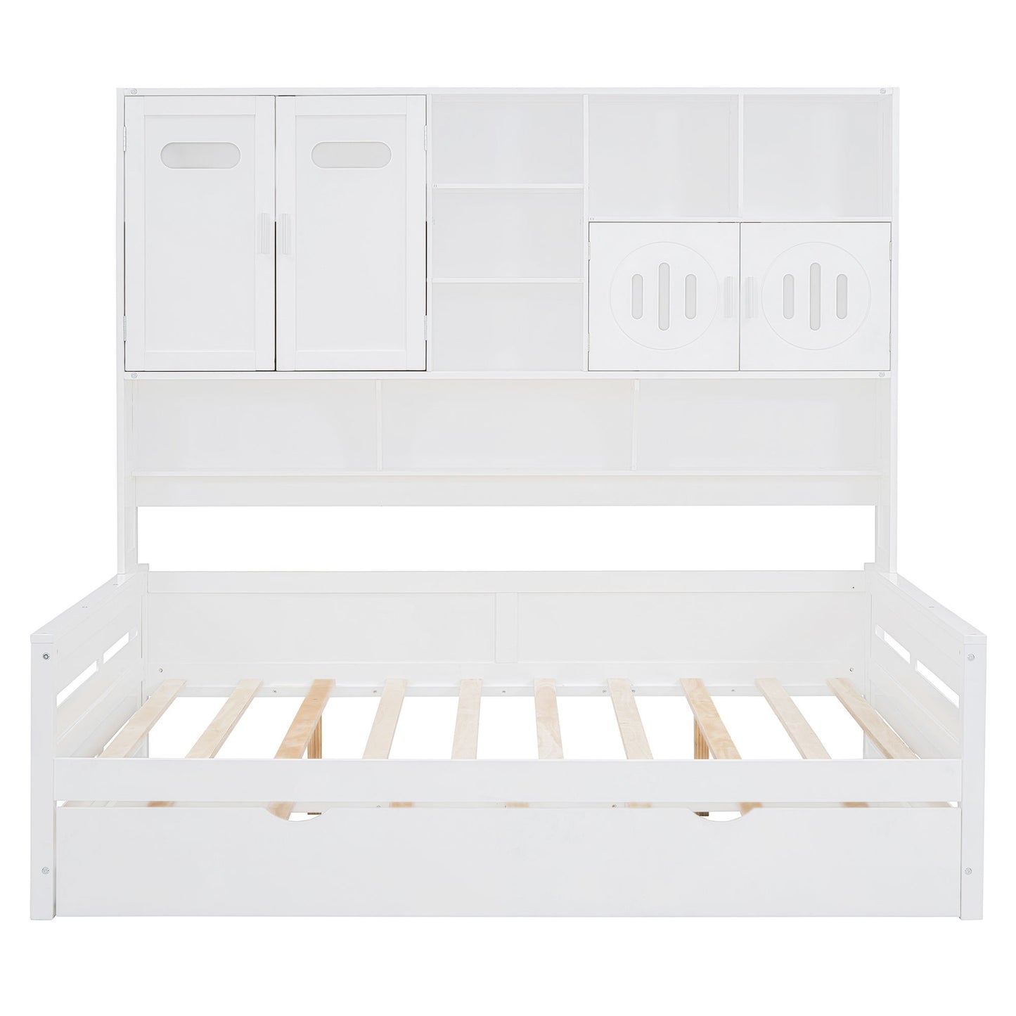 Daybed With All-In-One Cabinet And Shelf