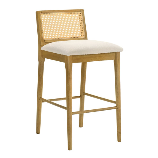 Tobias - Coastal Modern Wood Bar Height Kitchen Bar Stool