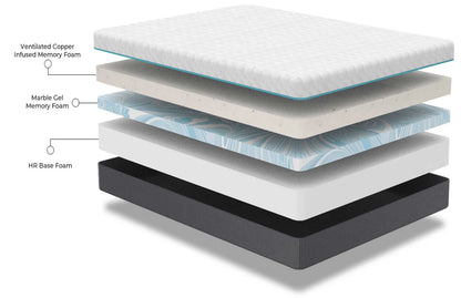 Copper Lux - 14" Plush Memory Foam Mattress With Phase Change Cooling Fabric