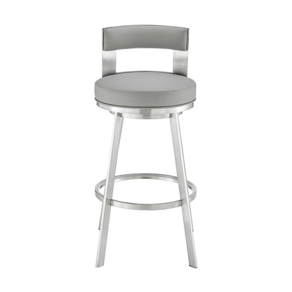 Flynn - Swivel Bar Stool - Brushed Steel