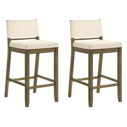 Yaneli - Contemporary Natural Wood Bar Height Kitchen Bar Stool