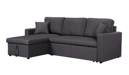 Paisley - Fabric Reversible Sleeper Sectional Sofa With Storage Chaise