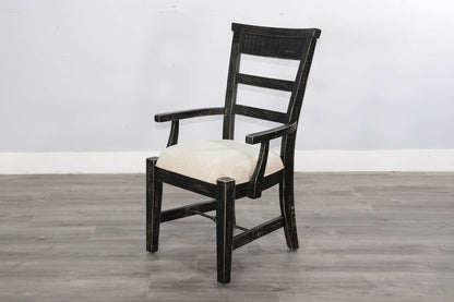 Marina - Wood Arm Dining Chair (Set of 2) - Black Sand