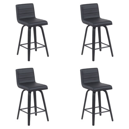 Vienna - Modern Counter Height Swivel Bar Stool - Black Brushed Wood Frame