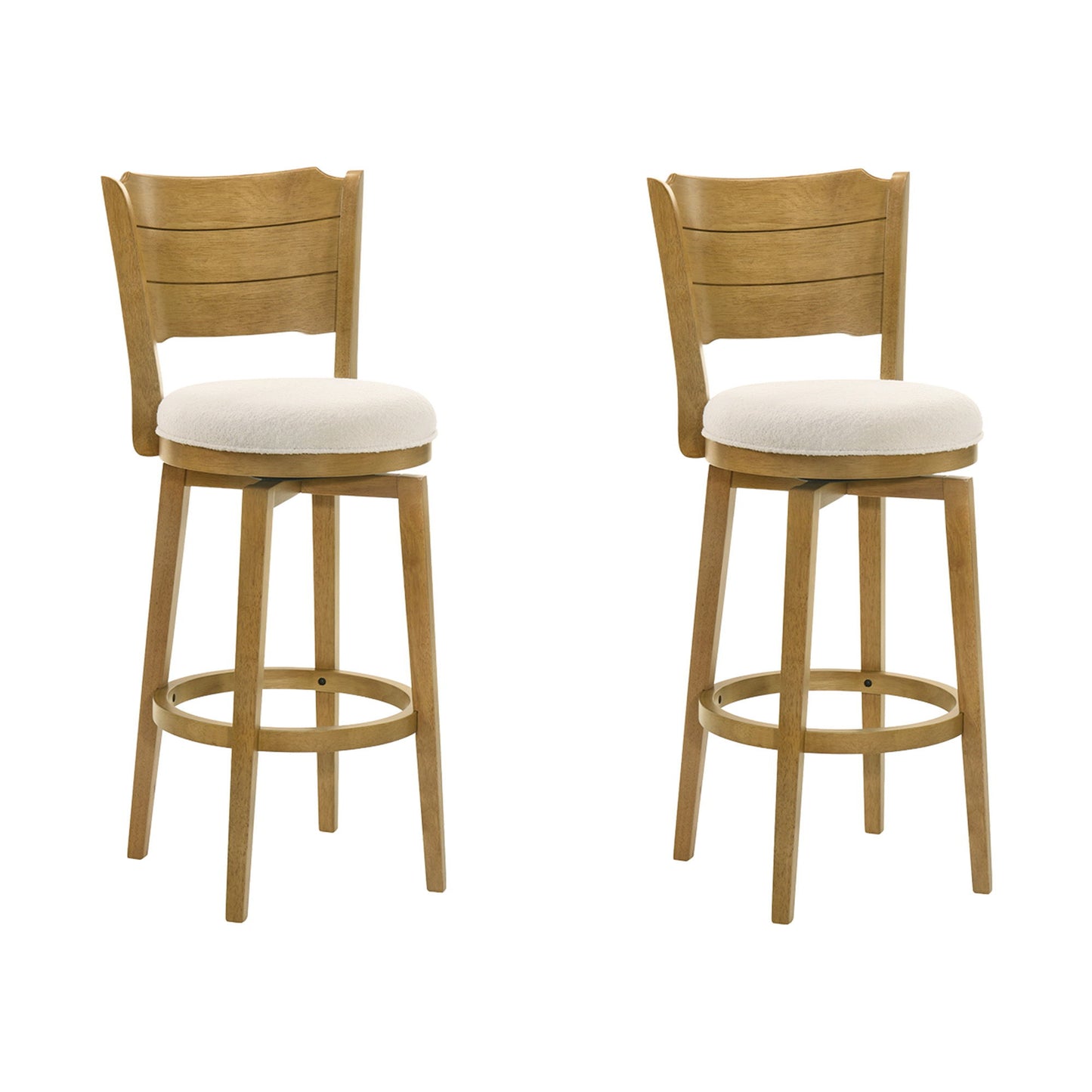 Winsley - Coastal Modern Swivel Wood Bar Height Kitchen Bar Stool
