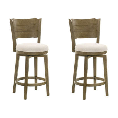 Winsley - Coastal Modern Swivel Wood Counter Height Kitchen Bar Stool