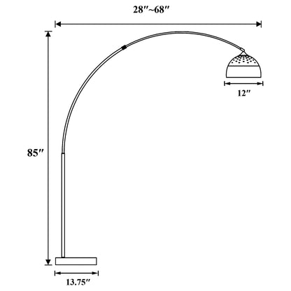 Krester - Dome Shade Arc Floor Lamp - Chrome