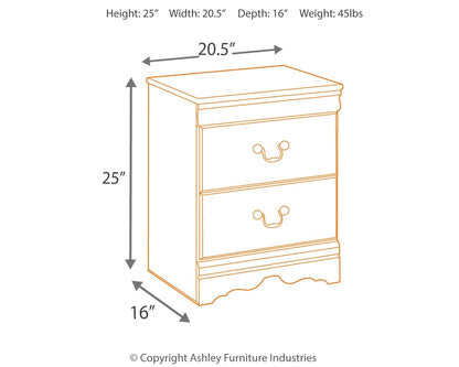 Huey Vineyard - Black - Two Drawer Night Stand