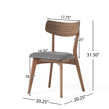 5 Piece Mid - Century Dining Set, Upholstered Dining Chairs