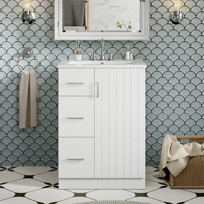 Bathroom Vanity With Under Mount Sink, 2 Drawers And Soft Closing Door